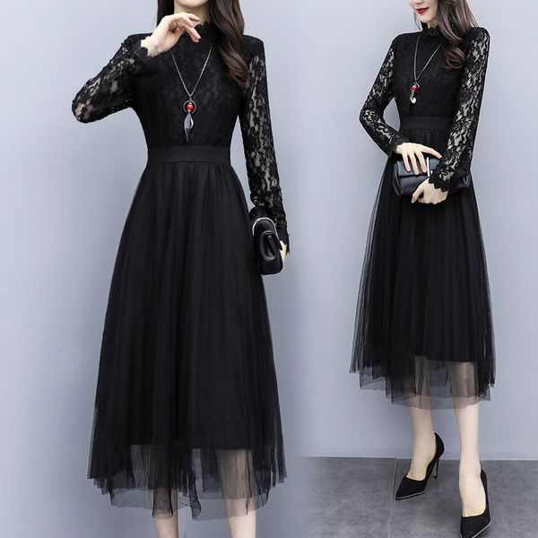 hayblst brand dress womens 2020 spring plus size 4xl elegant kawaii vestidos long sleeve loose korean stysle lace mesh clothing, Black;gray
hayblst brand dress womens 2020 spring plus size 4xl elegant kawaii vestidos long sleeve loose korean stysle lace mesh clothing, Black;gray