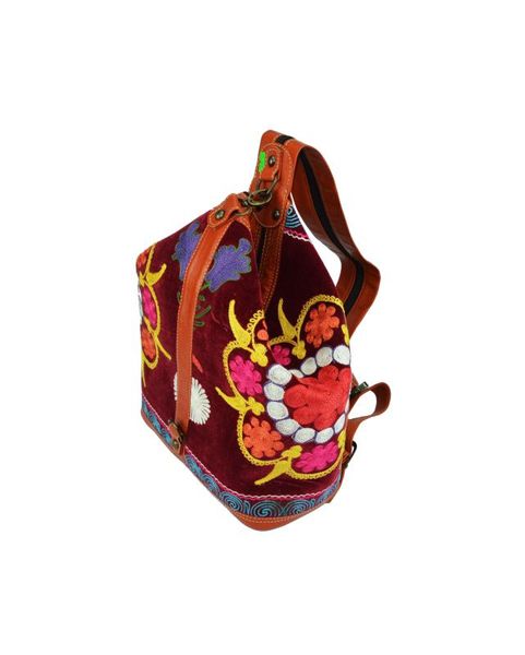 vintage handmade elegant backpack designed with special fabric with suzani 
vintage handmade elegant backpack designed with special fabric with suzani