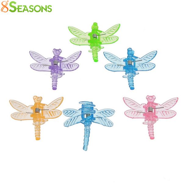 8seasons plastic hair claw clips dragonfly mixed jewelry diy findings for women girl accessories 3.6cm x 3.4cm,100pcs (b80166, Golden;white