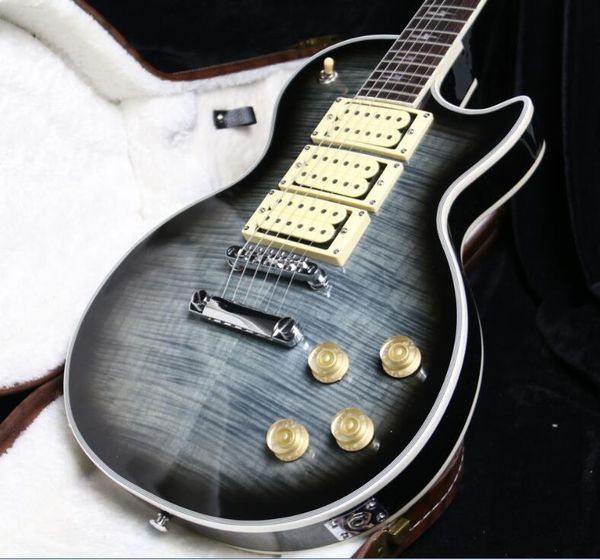 Rare Black Grey Burst ace frehley Electric Guitar Custom Shop 5A Quilt Maple Green Color 3 Humbucks Pickups Chrome Hardware China guitars
Rare Black Grey Burst ace frehley Electric Guitar Custom Shop 5A Quilt Maple Green Color 3 Humbucks Pickups Chrome Hardware China guitars