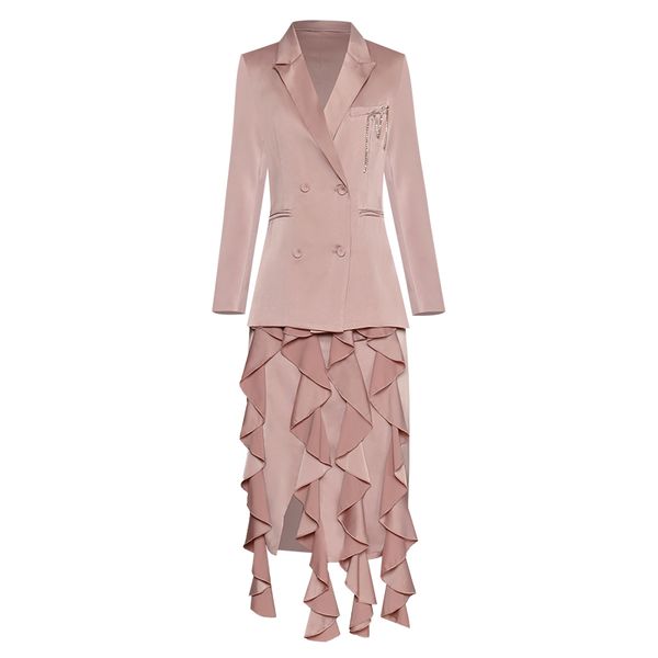 goodlishowsi fashion runway high end 2 piece sets skirt suits nude pink suit coat + irregular ruffles skirt women's sets, White;black
goodlishowsi fashion runway high end 2 piece sets skirt suits nude pink suit coat + irregular ruffles skirt women's sets, White;black