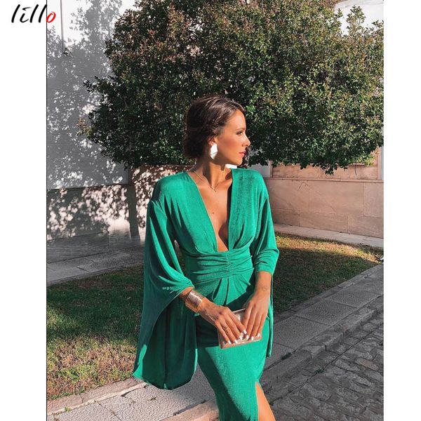 fashion green dress new style deep v dress slim party temperament retro style dress, Black;gray
fashion green dress new style deep v dress slim party temperament retro style dress, Black;gray