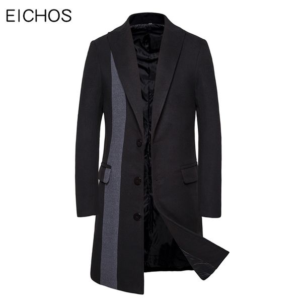 men's wool & blends mens overcoat autumn single breasted long jacket men fashion color block patchwork trench coat sleeve woolen blend, Black
men's wool & blends mens overcoat autumn single breasted long jacket men fashion color block patchwork trench coat sleeve woolen blend, Black