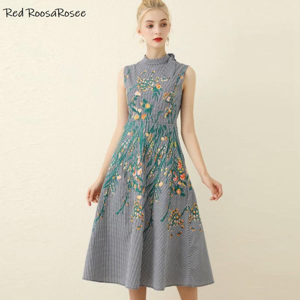 red roosarosee designer women summer plaid print sleeve less bow collar cotton party holiday dress 2020 dresses lady vestidos, Black;gray
red roosarosee designer women summer plaid print sleeve less bow collar cotton party holiday dress 2020 dresses lady vestidos, Black;gray