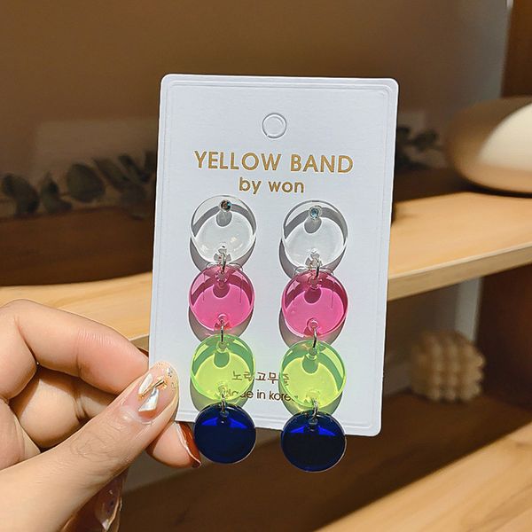2020 new europe and america fashion female personality simple colorful transparent acrylic round long dangle earrings jewelry, Silver
2020 new europe and america fashion female personality simple colorful transparent acrylic round long dangle earrings jewelry, Silver