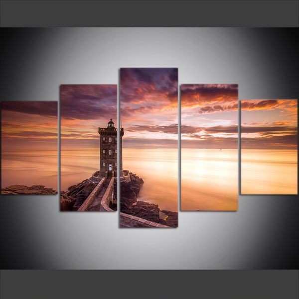 5 piece large size canvas wall art pictures creative sea cloud sunset lighthouse poster art print oil painting for living room
5 piece large size canvas wall art pictures creative sea cloud sunset lighthouse poster art print oil painting for living room