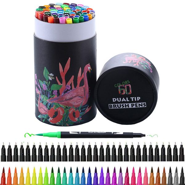 60pcs colors fineliner drawing painting art markers pens watercolor dual tip brush pen calligraphy sketching school supplies
60pcs colors fineliner drawing painting art markers pens watercolor dual tip brush pen calligraphy sketching school supplies
