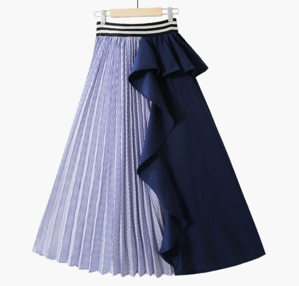 2020 new summer fashion women clothes thin striped elastic ruffles contrast colors a-line halfbody skirt, Black
2020 new summer fashion women clothes thin striped elastic ruffles contrast colors a-line halfbody skirt, Black