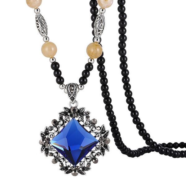 european and american ethnic rhombus pendant sweater chain accessories cross-border explosive wholesale fashion retro crystal long necklace, Silver
european and american ethnic rhombus pendant sweater chain accessories cross-border explosive wholesale fashion retro crystal long necklace, Silver