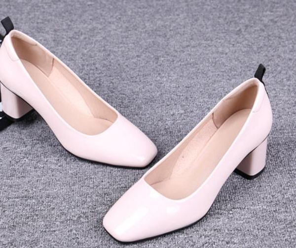 2019 women's shoes in spring and autumn with new style high heel coarse heel square head @w7, Black
2019 women's shoes in spring and autumn with new style high heel coarse heel square head @w7, Black