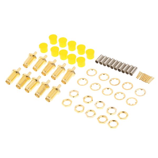 10шт коаксиального sma разъемы, женский джек nut обжимный 
10шт коаксиального sma разъемы, женский джек nut обжимный