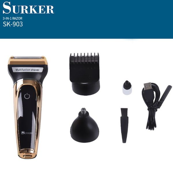 surker sk-903 professional 3 in 1 electric trimmer shaver nose hair lcd display usb multifunction personal care tool for adult
surker sk-903 professional 3 in 1 electric trimmer shaver nose hair lcd display usb multifunction personal care tool for adult