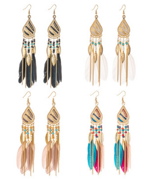 4 color creative feather earring ear cuff bohemian wind rice beads earrings long water dripping su women jewelry wholesale, Silver
4 color creative feather earring ear cuff bohemian wind rice beads earrings long water dripping su women jewelry wholesale, Silver