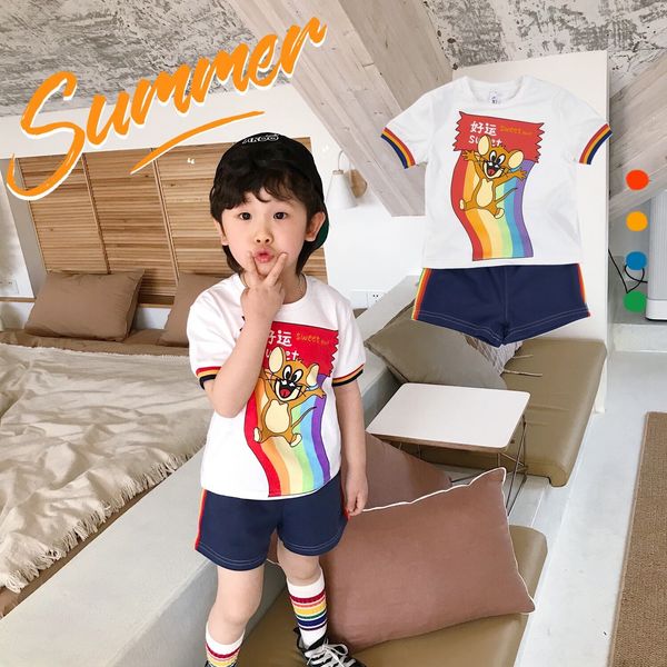2020 children's clothing cartoon children's wear shorts and shortsrainbow color matching creative cute boy two-piece shorts
2020 children's clothing cartoon children's wear shorts and shortsrainbow color matching creative cute boy two-piece shorts