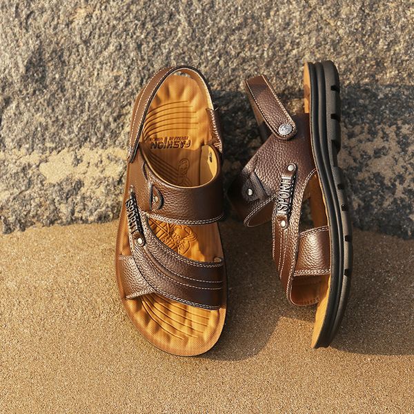 2020 summer men sandals slippers two uses genuine leather man casual beach shoes male footwear breathable sandals, Black
2020 summer men sandals slippers two uses genuine leather man casual beach shoes male footwear breathable sandals, Black