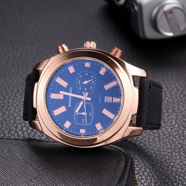 shiweibao watch men luxury rose gold watch sport men watches leather band quartz clock waterproof men's fashion wristwatch, Slivery;brown
shiweibao watch men luxury rose gold watch sport men watches leather band quartz clock waterproof men's fashion wristwatch, Slivery;brown