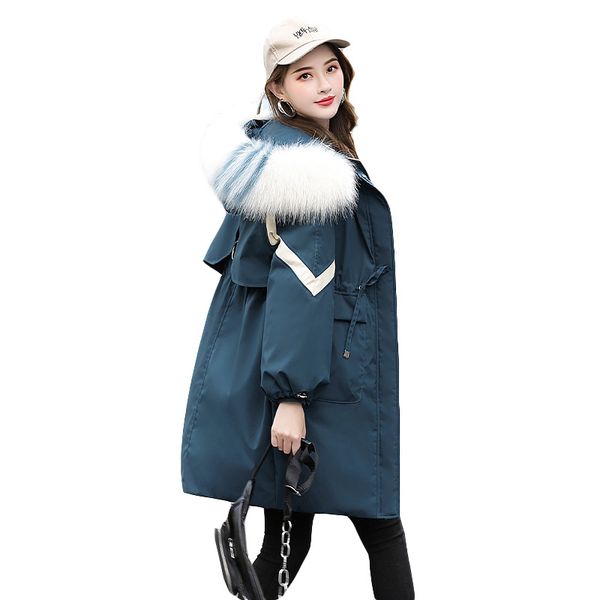 new women down jacket big fur collar women hooded parka fashion wild splice thick warm slim fit oversize coat, Black
new women down jacket big fur collar women hooded parka fashion wild splice thick warm slim fit oversize coat, Black