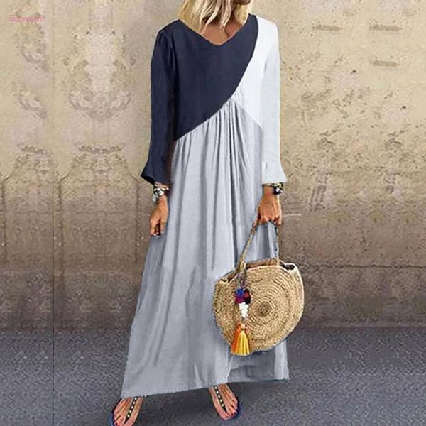 women long dress casual patchwork loose ladies short sleeve party boho dresses summer maxi dress vestidos verano 2020, Black;gray
women long dress casual patchwork loose ladies short sleeve party boho dresses summer maxi dress vestidos verano 2020, Black;gray