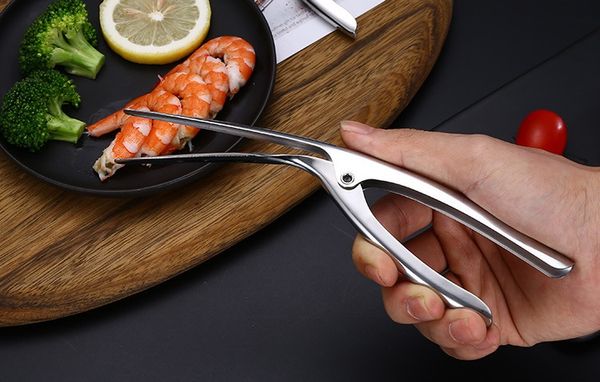 

restaurant high-class stainless steel smart shrimp peeling plier kitchen easy peel shrimp clamp housewife handy shrimp peel tool