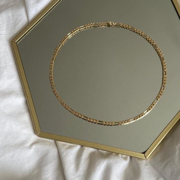 classic figaro chain necklace gold plated brassr necklaces for women men chains 2020 jewelry, Silver
classic figaro chain necklace gold plated brassr necklaces for women men chains 2020 jewelry, Silver