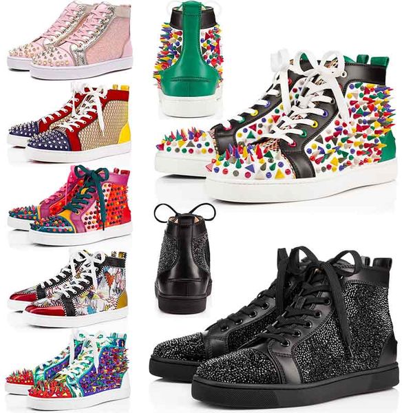 mens red bottoms shoes designer high low cut party lovers genuine leather sneakers luxury studded spikes platform womens casual shoes 35-46, Black
mens red bottoms shoes designer high low cut party lovers genuine leather sneakers luxury studded spikes platform womens casual shoes 35-46, Black