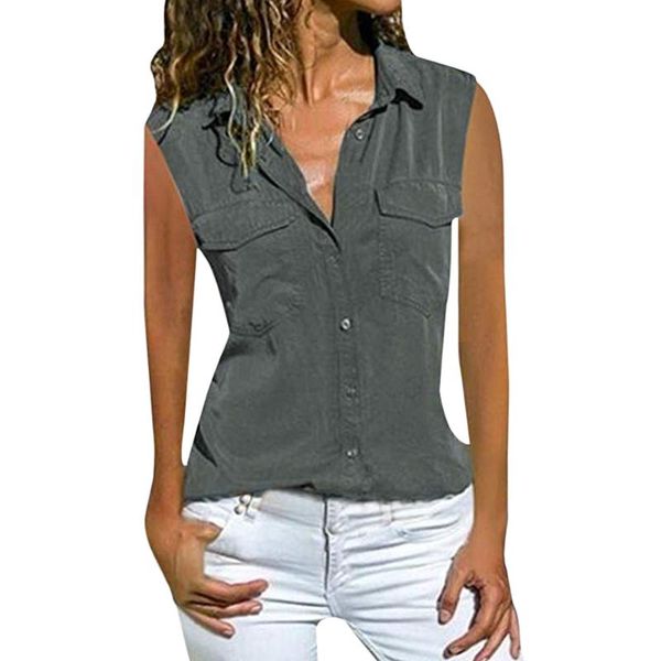 2020 summer women blouses button solid boho pocket loose vintage casual chiffon big large pluse size vest tank shirts, White
2020 summer women blouses button solid boho pocket loose vintage casual chiffon big large pluse size vest tank shirts, White