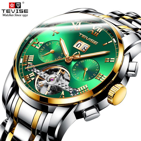 luxury brand tevise automatic mens watches men stainless steel tourbillon calendar mechanical wristwatch relogio masculino, Slivery;brown
luxury brand tevise automatic mens watches men stainless steel tourbillon calendar mechanical wristwatch relogio masculino, Slivery;brown