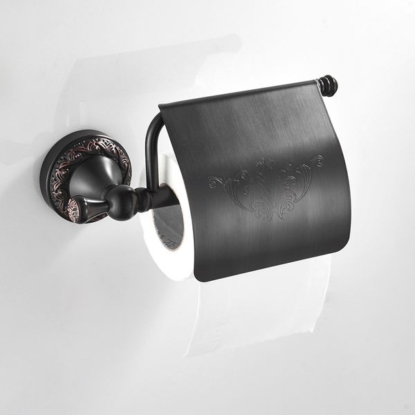 toilet paper holder with cover for bathroom - wall mount, retro black chrome
toilet paper holder with cover for bathroom - wall mount, retro black chrome