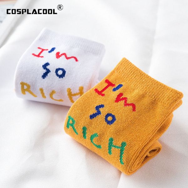 new arrival women hipster skateboard funny socks i am so rich funny letter patterned socks hrajuku women cool skateboard sokken, Black;white 
new arrival women hipster skateboard funny socks i am so rich funny letter patterned socks hrajuku women cool skateboard sokken, Black;white