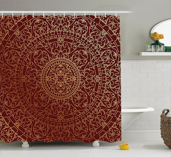 maroon shower curtain antique arabic artwork oriental mandala inspired round ornament moroccan ethnic decor set 84 inches
maroon shower curtain antique arabic artwork oriental mandala inspired round ornament moroccan ethnic decor set 84 inches