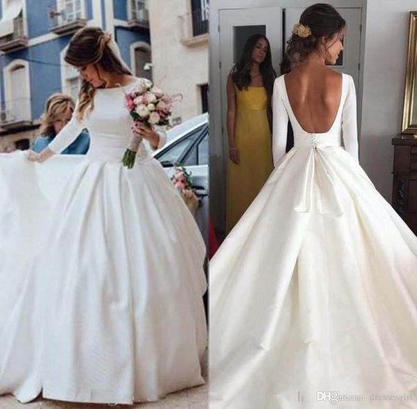 simple open back long sleeve wedding dresses ball gown bridal gown bohemia a line vestido de novia bc, White
simple open back long sleeve wedding dresses ball gown bridal gown bohemia a line vestido de novia bc, White