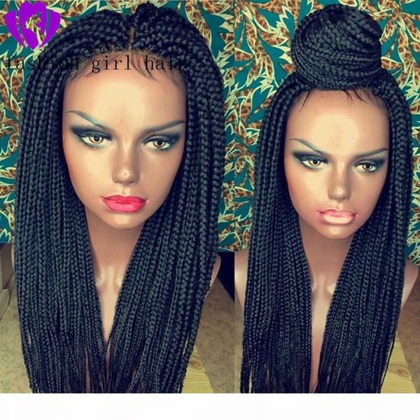 28 inches 13x4 lace parting hand braided synthetic lace front wigs for women long braided box braids hair synthetic wig, Black;brown
28 inches 13x4 lace parting hand braided synthetic lace front wigs for women long braided box braids hair synthetic wig, Black;brown