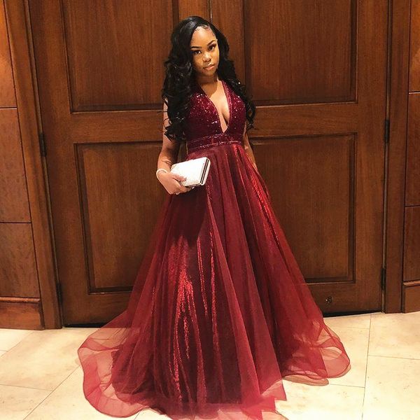 burgundy prom dress 2020 classic deep v neck sparkly tulle skirt a line floor length evening wear pageant party gowns custom size, Black
burgundy prom dress 2020 classic deep v neck sparkly tulle skirt a line floor length evening wear pageant party gowns custom size, Black