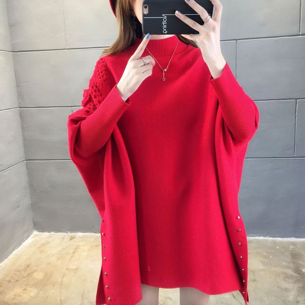 2019 autumn women new sweater batwing sleeve pullovers loose sweater turtleneck solid knitted cashmere warm, Black
2019 autumn women new sweater batwing sleeve pullovers loose sweater turtleneck solid knitted cashmere warm, Black