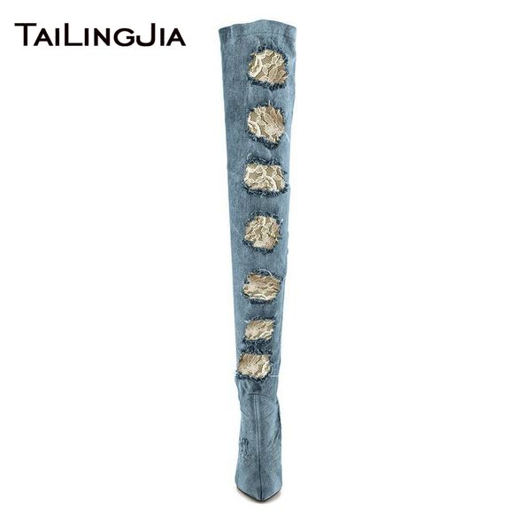 lace mixed denim fabric woman over knee boots with zipper ladies cute long boots party dress supper high heel large size shoes, Black
lace mixed denim fabric woman over knee boots with zipper ladies cute long boots party dress supper high heel large size shoes, Black