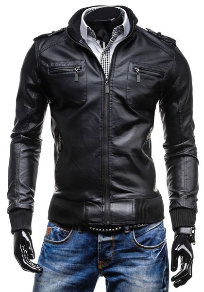 england style faux leather jacket for men slim winter bomber pu jackets pockets mens coats, Black
england style faux leather jacket for men slim winter bomber pu jackets pockets mens coats, Black