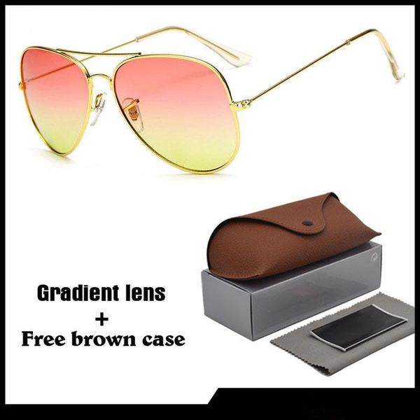 

2020 марка дизайнер пилотные солнцезащитные очки мужчины женщины металлический каркас красочный градиент объектив с бесплатной коробкой и br, White;black
