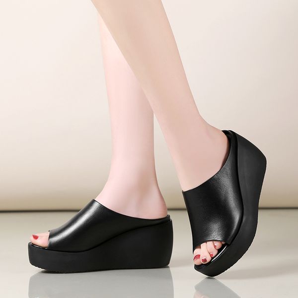 full grain leather woman slippers sandals designer lady sandals for womens wedge shoes fashion slippers heel 7cm us4.5-.5 white, Black
full grain leather woman slippers sandals designer lady sandals for womens wedge shoes fashion slippers heel 7cm us4.5-.5 white, Black