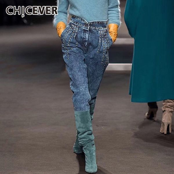 chicever summer denim trousers for women high waist patchwork solid heavy rivets fake zipper long slim jeans female 2019 fashion, Blue
chicever summer denim trousers for women high waist patchwork solid heavy rivets fake zipper long slim jeans female 2019 fashion, Blue
