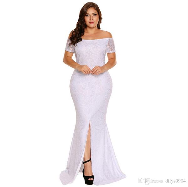 enlarging code full dress lace off shoulder short sleeve skirt swing forking repair the body dress fat woman dresses 61602, Black;gray
enlarging code full dress lace off shoulder short sleeve skirt swing forking repair the body dress fat woman dresses 61602, Black;gray
