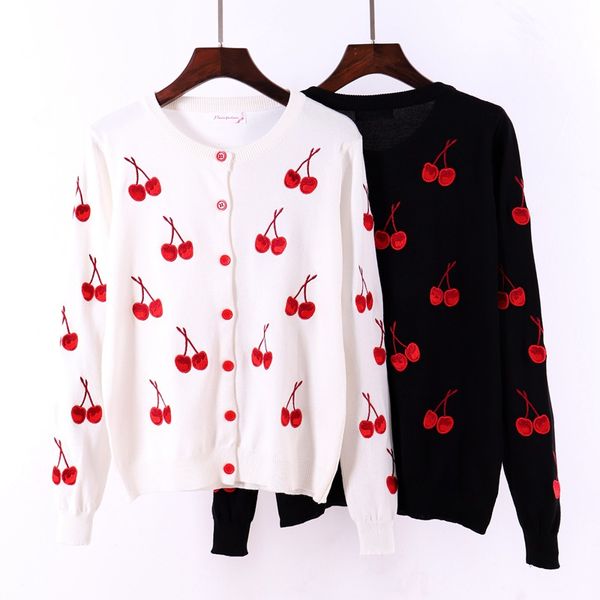 gigogou cherry printing women cardigans 2018 spring autumn fashion jacket women's knitting cardigan sweater female coat, White
gigogou cherry printing women cardigans 2018 spring autumn fashion jacket women's knitting cardigan sweater female coat, White