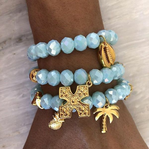 alyxuy 3pcs/set new ethnic alloy shell coconut tree cross pineapple bracelets for women blue crystal beads bracelets jewelry, Black
alyxuy 3pcs/set new ethnic alloy shell coconut tree cross pineapple bracelets for women blue crystal beads bracelets jewelry, Black