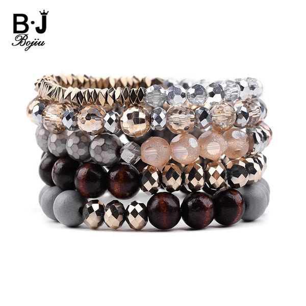 bojiu new 5 pcs/set trendy handmade multilayer women bracelets elastic wood beads gold silver hematite crystal bracelet bcset231, Black
bojiu new 5 pcs/set trendy handmade multilayer women bracelets elastic wood beads gold silver hematite crystal bracelet bcset231, Black