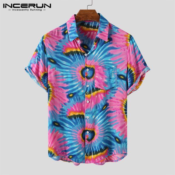 men's casual shirts incerun summer tie dye printed hawaiian shirt men short sleeve 2021 chic lapel leisure brand streetwear breathable, White;black
men's casual shirts incerun summer tie dye printed hawaiian shirt men short sleeve 2021 chic lapel leisure brand streetwear breathable, White;black