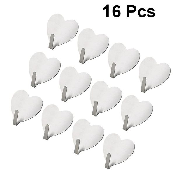16pcs hooks stainless steel strong heart shape adhesive hangers wall mounted coat hook traceless hanger bathroom kitchen bedroom
16pcs hooks stainless steel strong heart shape adhesive hangers wall mounted coat hook traceless hanger bathroom kitchen bedroom