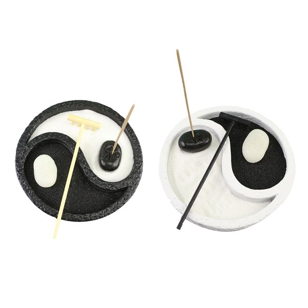 2pcs round wooden zen mini desksandbox garden office decoration