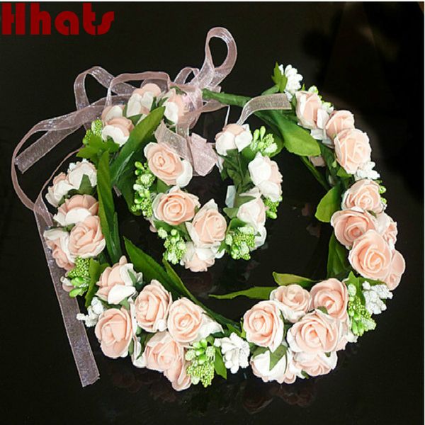 white pink women girl hair accessories foam floral headdress bracelet set beach wedding bridal artificial flower crown wristband
white pink women girl hair accessories foam floral headdress bracelet set beach wedding bridal artificial flower crown wristband