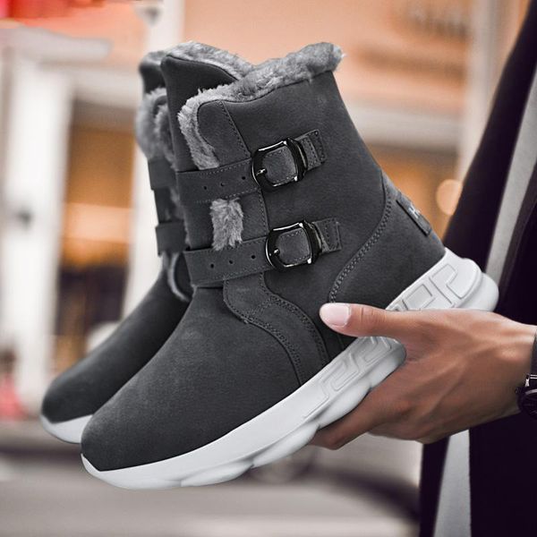 men's snow boots winter solid color suede high-plus velvet warm men's cotton shoes thick bottom paris male student shoe, Black
men's snow boots winter solid color suede high-plus velvet warm men's cotton shoes thick bottom paris male student shoe, Black