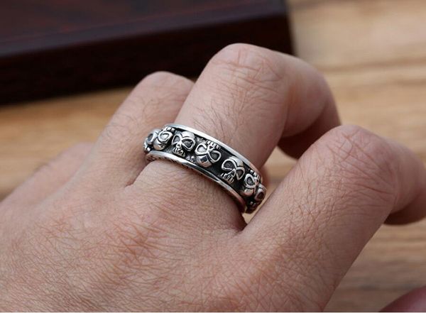 925 sterling silver punk fashion skull ring men jewelry wedding ring vintage jewelry thai silver hand spinner
925 sterling silver punk fashion skull ring men jewelry wedding ring vintage jewelry thai silver hand spinner
