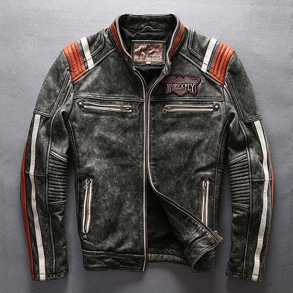 read description asian size mans genuine cow leather rider jacket vintage embroidery leather motorcycle cowhide jacket, Black
read description asian size mans genuine cow leather rider jacket vintage embroidery leather motorcycle cowhide jacket, Black